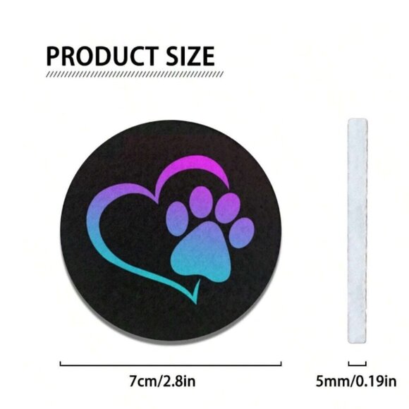 Heart & Paw Absorbent Car Coaster 2 Pack Ombre NWT - Picture 5 of 5